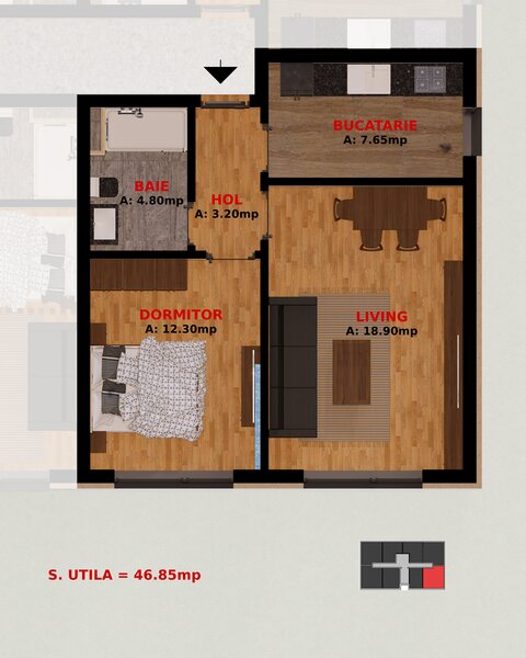 Dobroesti, Fundeni, apartament 2 camere, TVA inclus