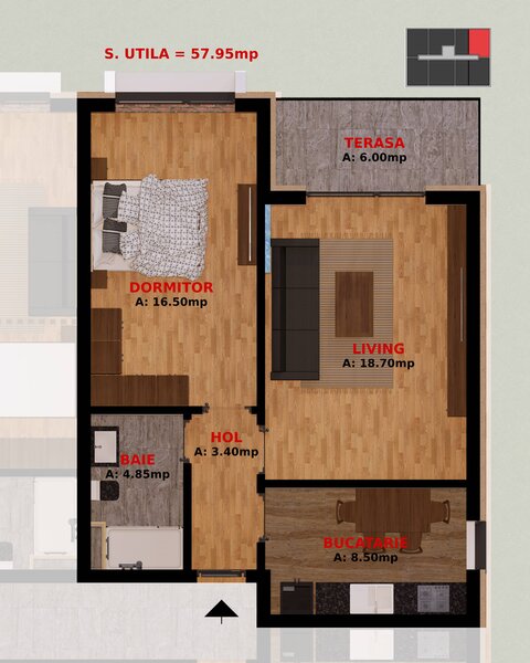 Dobroesti, Fundeni, apartament 2 camere.