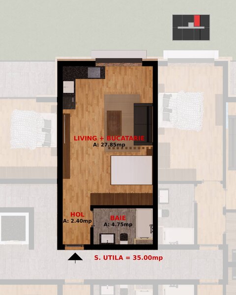 Dobroesti, Fundeni, apartament 2 camere.