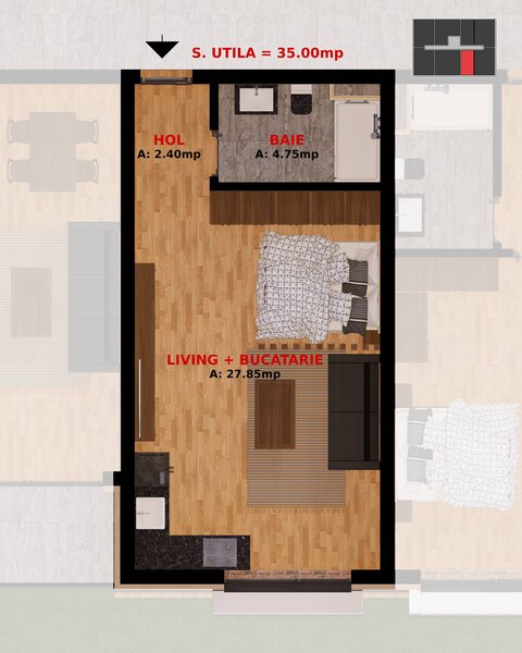 Dobroesti Fundeni, apartament 2 camere