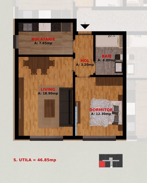 Dobroesti, Fundeni, apartament 2 camere, TVA inclus