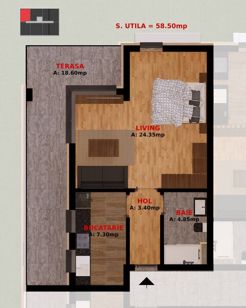 Dobroesti Fundeni, apartament 2 camere